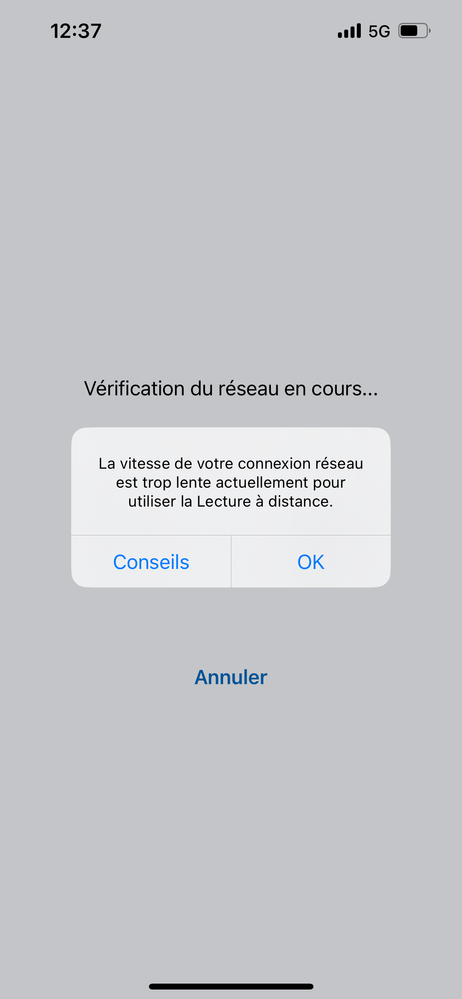 Voici le message d’erreur.