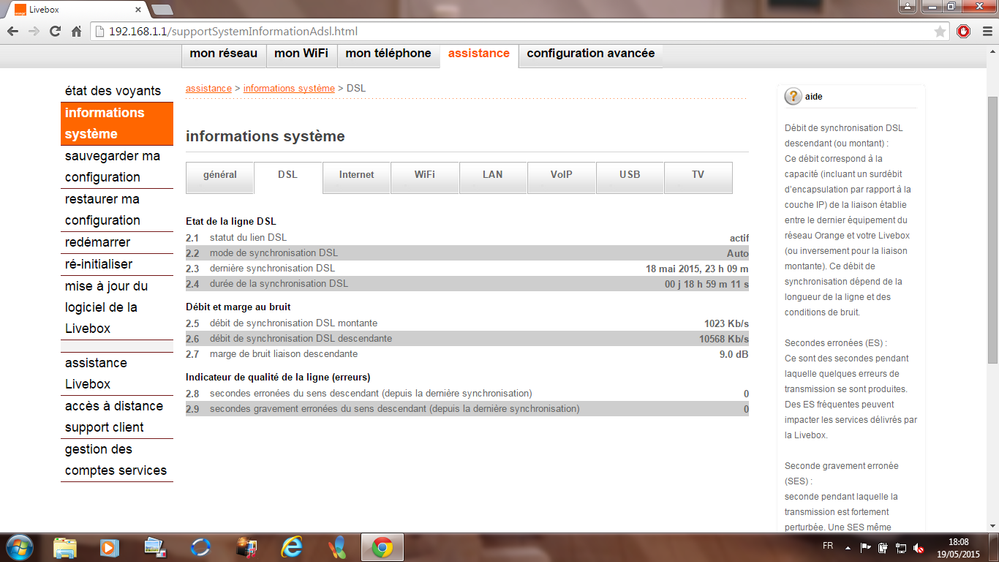 carasteristique livebox