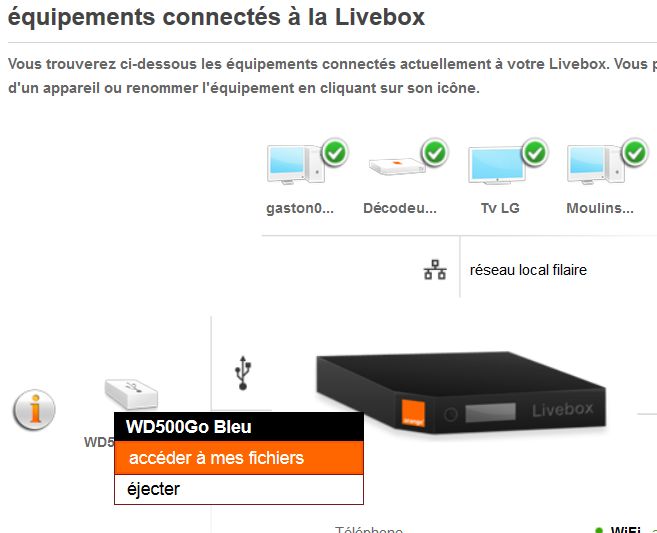 Accès disque USB derriere la Livebox Communauté Orange