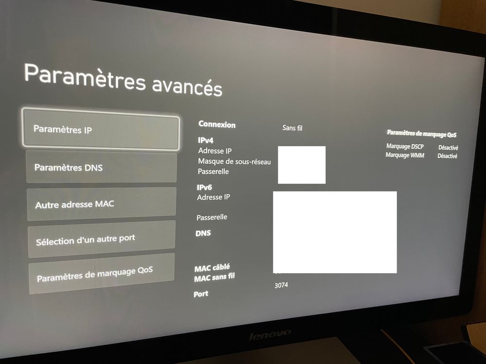 paramètres modifiables