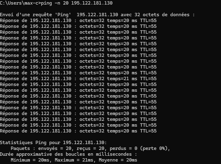 Ping activsion 20h15