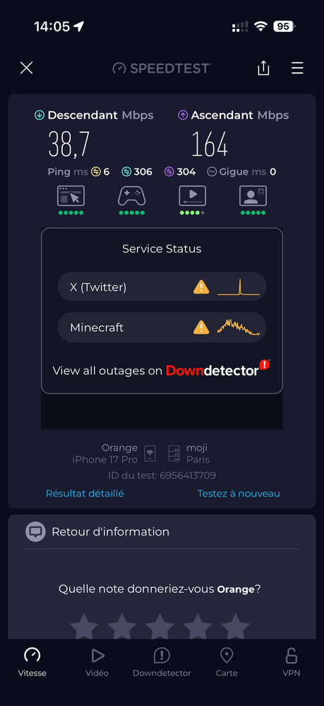 Speedtest IPhone 17 pro