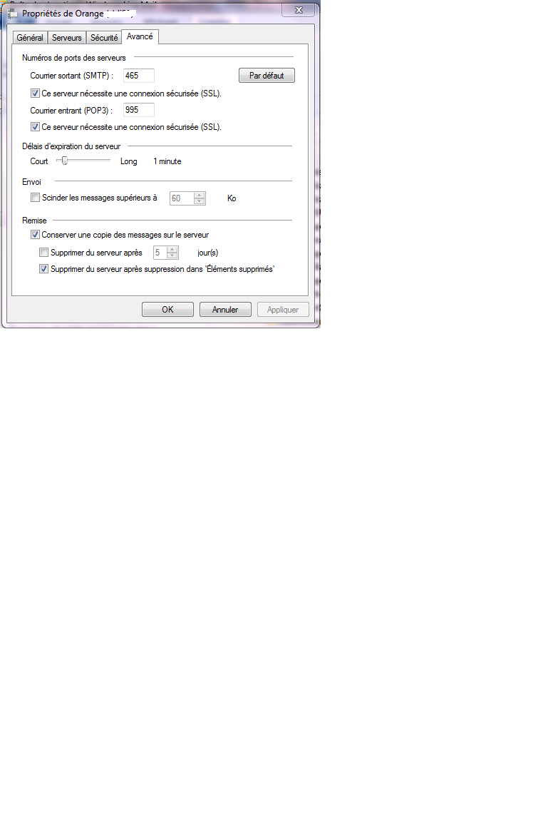Problème d'envoi avec Windows Live Mail - Communauté Orange