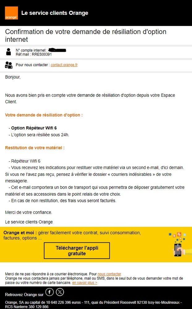 Résiliation
