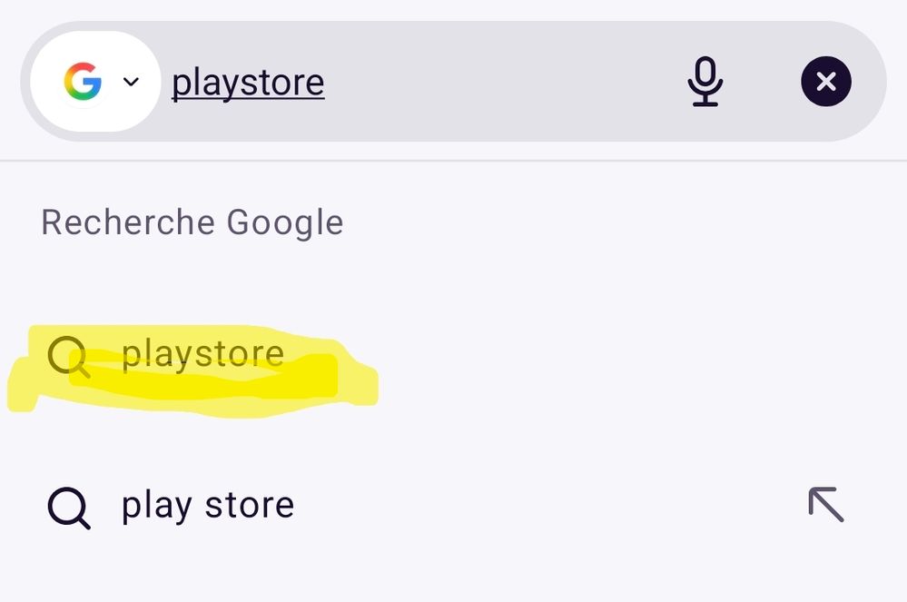 1 - recherche du play store