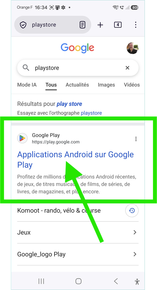 2 - acc&eacute;der au play store de Google
