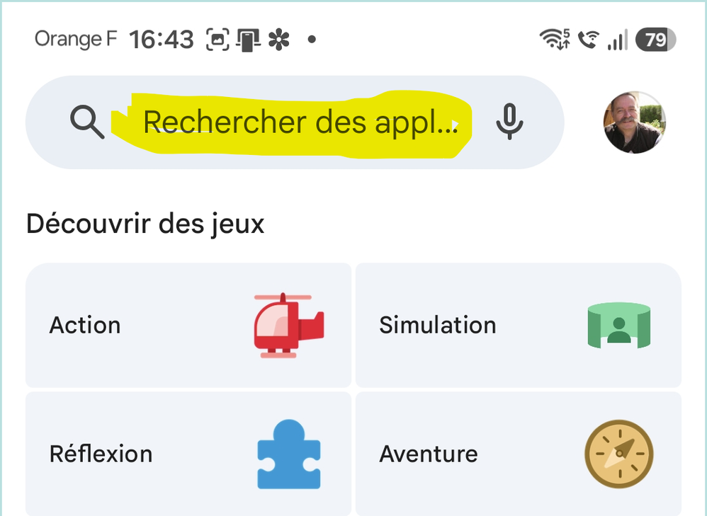 4 - la barre de recherche du Play Store