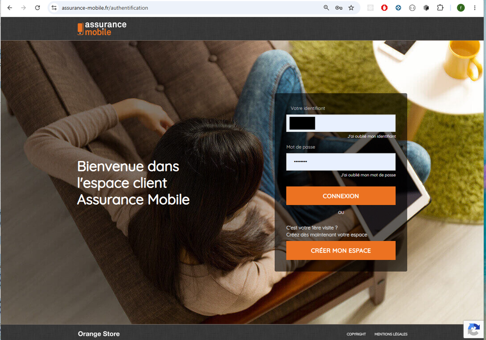 Capture Ecran - Assurance Orange - ecran acceuil.png