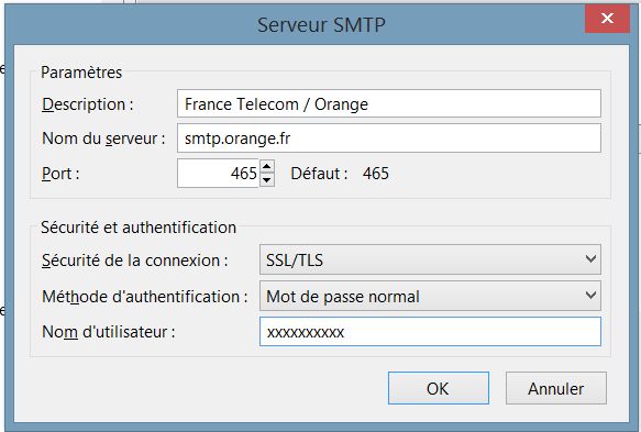 adresse de serveur SMTP - Communauté Orange