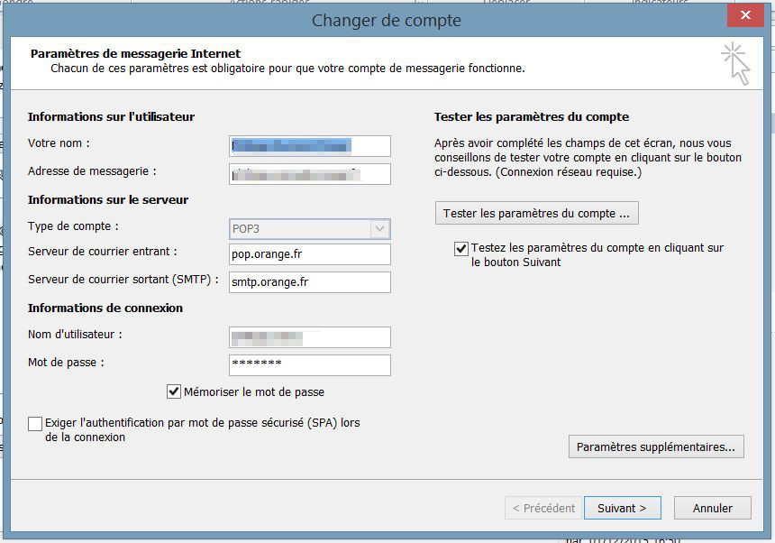 Outlook 2010 échec paramétrage PC ... - Communauté Orange