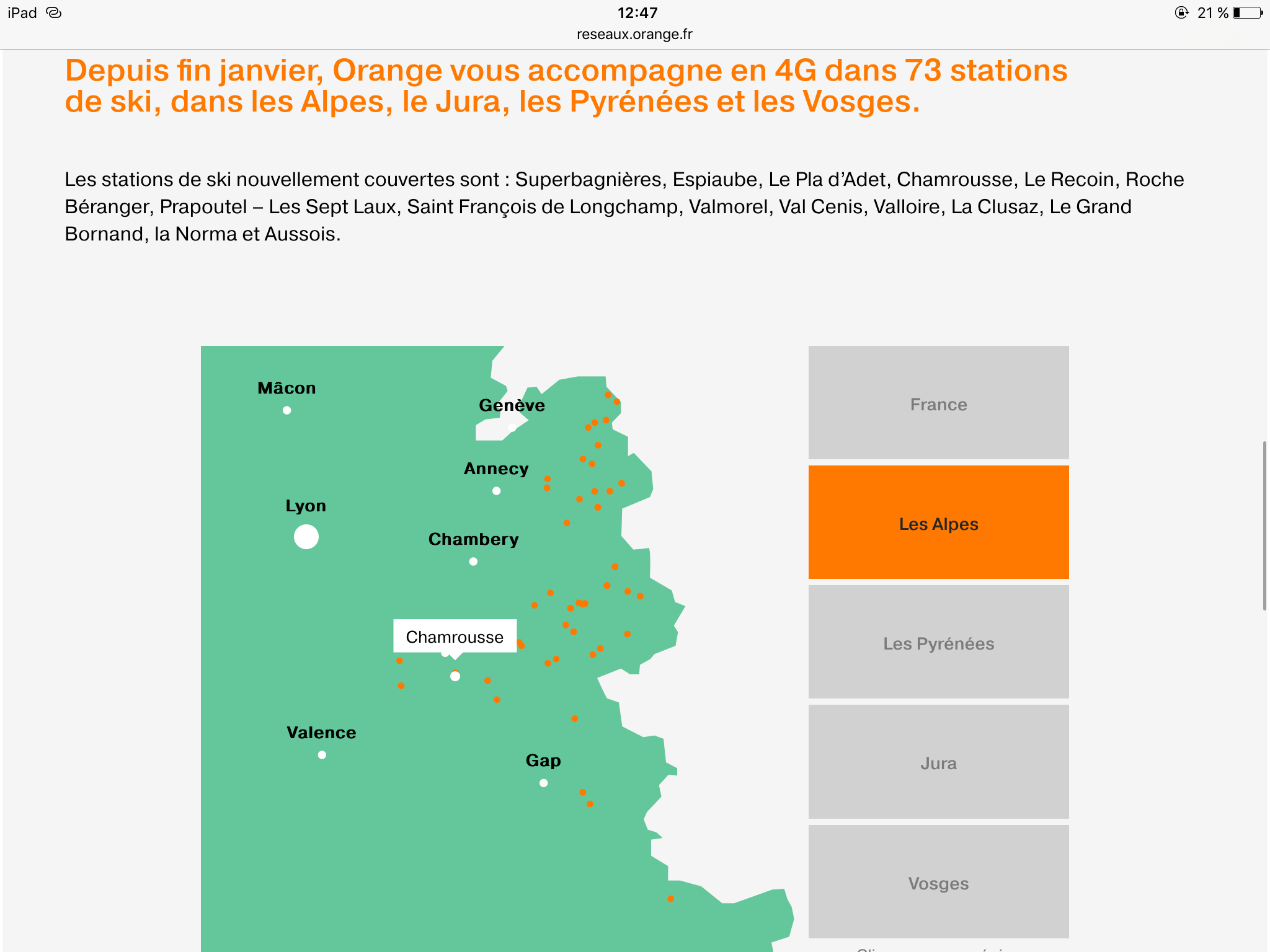 Résolu 4G d'Orange à la montagne Communauté Orange