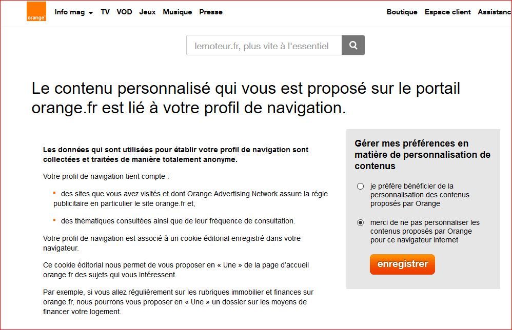 mode cookie non pris en charge