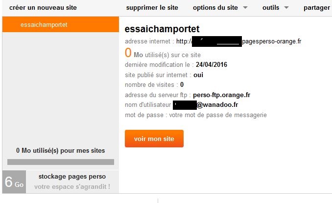 page perso sans assistance filezilla - Communauté Orange