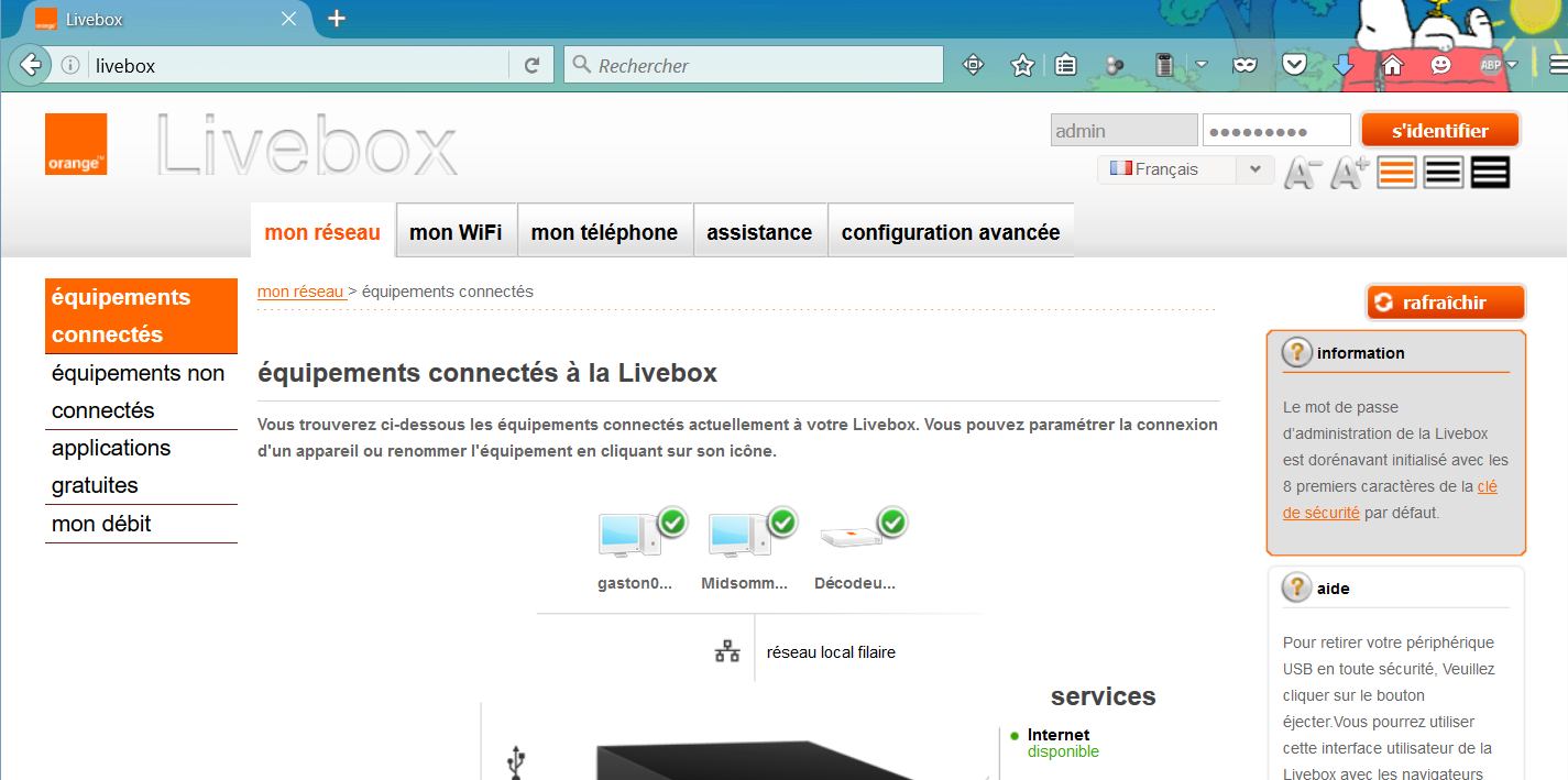 Résolu Connaitre le mot de passe admin d'une Livebox Communauté Orange