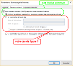 Configuration Outlook 2016 - Onglet "Serveur sortant"
