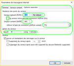 Configuration Outlook 2016 - Onglet "Options avancées"
