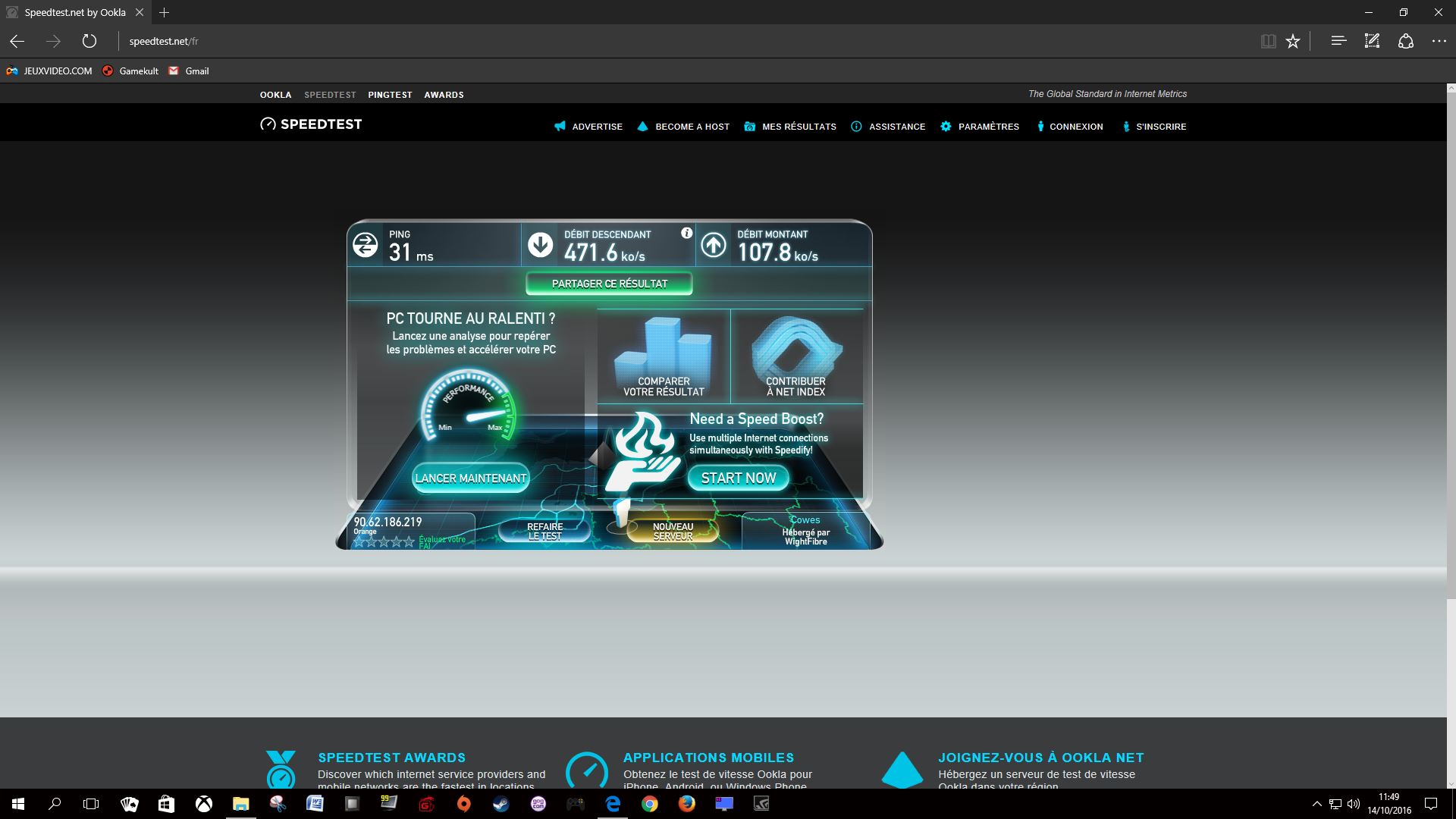 Capture Speedtest