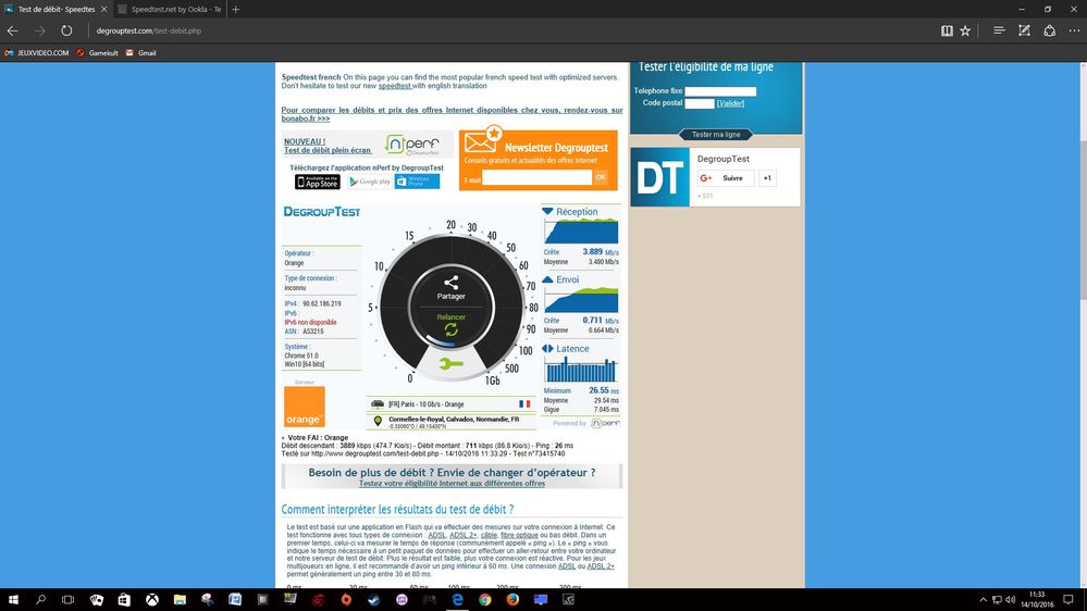Capture Test Débit