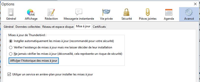 problème envoi mail thunderbird orange