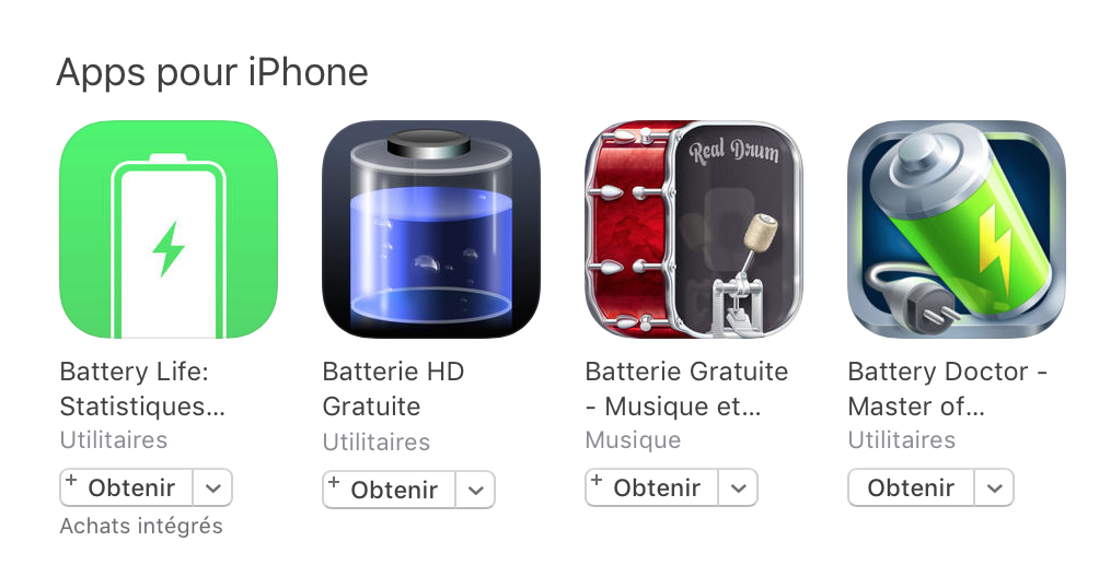 Apps Batterie iPhone