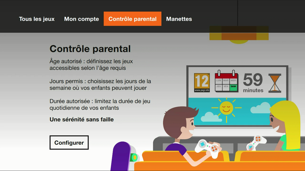 Contrôle parental pass jeux famille