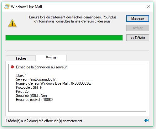Résolu : Impossible d'envoyer un message par Windows live m... - Communauté  Orange