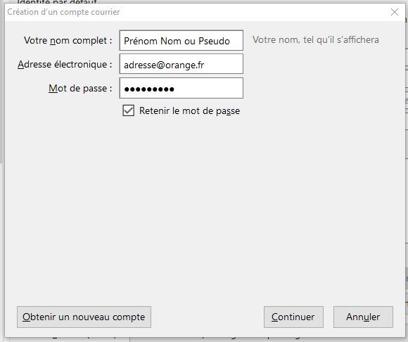 Saisir un nom, une adresse mail et un mot de passe