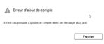 message erreur