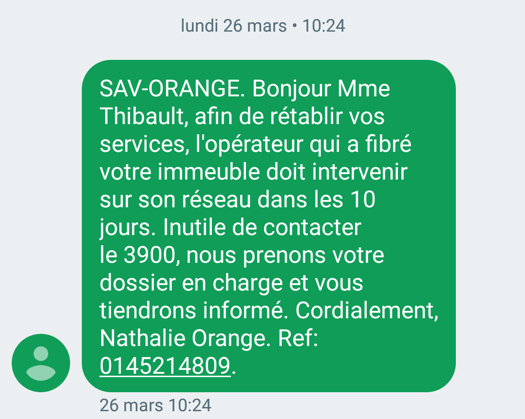 Top 195+ imagen panne fibre orange aujourd'hui fr.thptnganamst.edu.vn