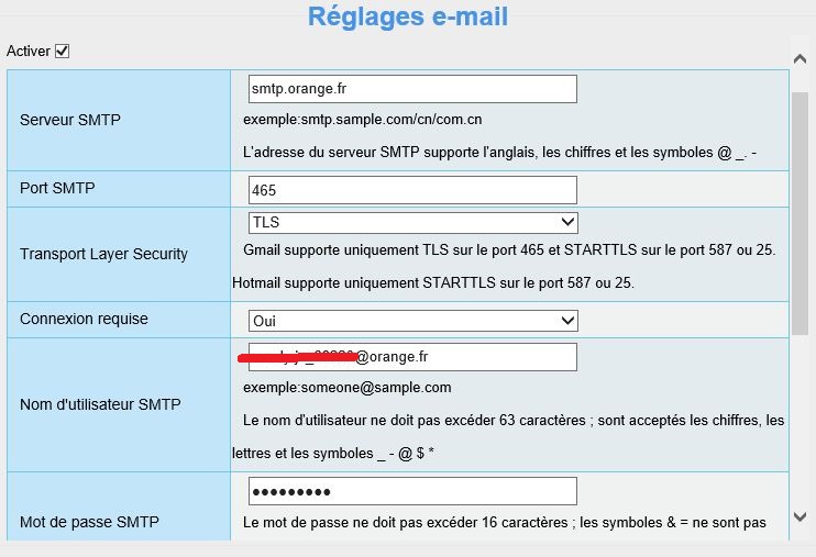 serveur SMTP 465 TLS pour caméra - Page 3 - Communauté Orange