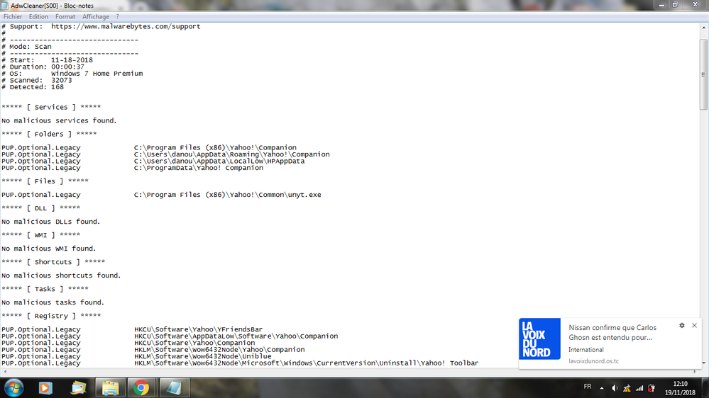 les données demandées