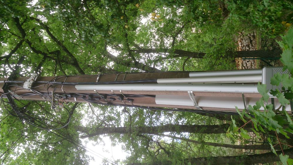 poteau avant le passage sous terre  de ma ligne sur mon terrain 02