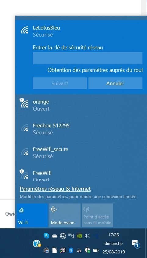 4 Obtention des paramètres auprès du routeur. La box  fournit la clé au PC.
