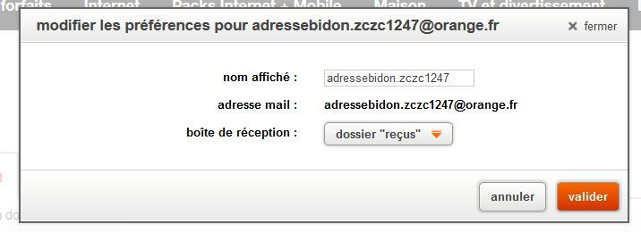 Choisir comme Boite de Réception le dossier "Reçus" et valider