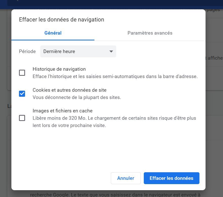 Effacement   Général - "Vous deconnecte de la plupart des sites"