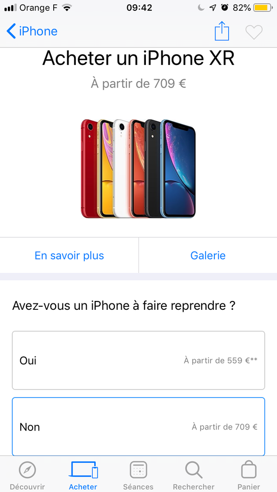 Tarif IPhone XR