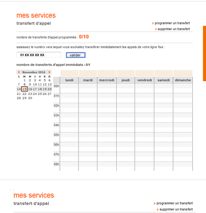 voici la grille hebdomadaire