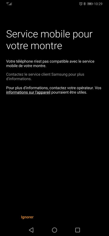 Téléphone incompatible