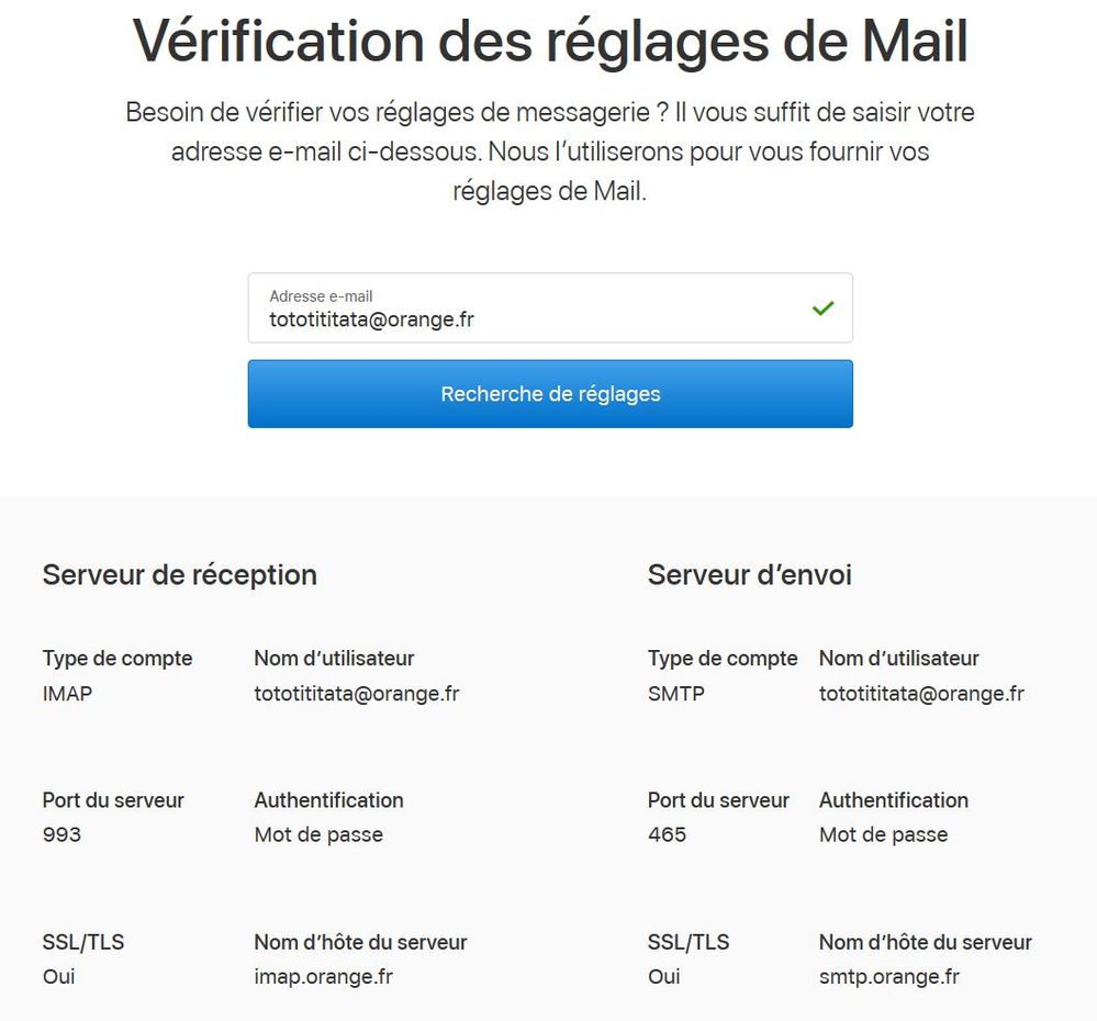 échec De La Connexion Depuis Le Serveur Imap.orange.fr