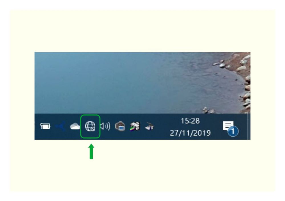 Cliquer sur l'icone du réseau déconnecté