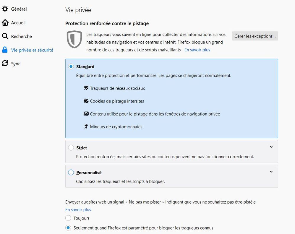 Protection contre le pistage