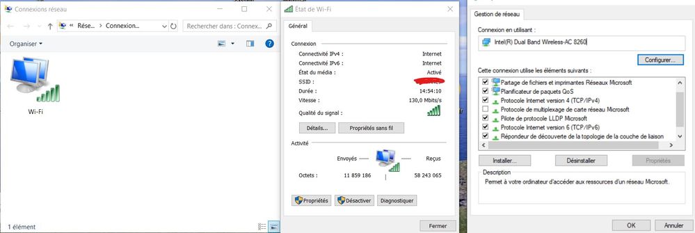 Paramétrage carte réseau