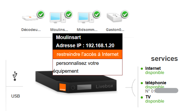 Personnalisation (nom et icone) et restrictions