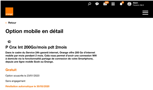 Ecran détails