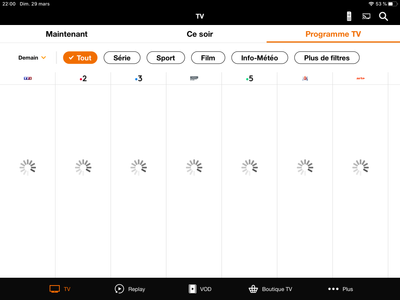 Mon écran avec le bug sur les autres jours
