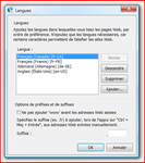 Choix des langues de préférences