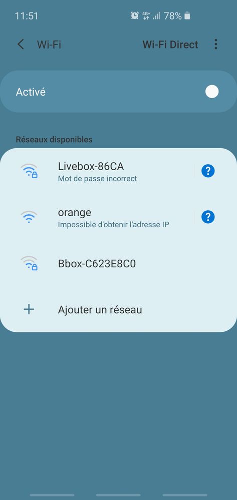 Listing des reseau avec la mention de l'IP introuvable
