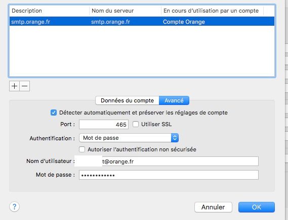 J'ai beau cocher SSL, ça disparaît aussitôt.