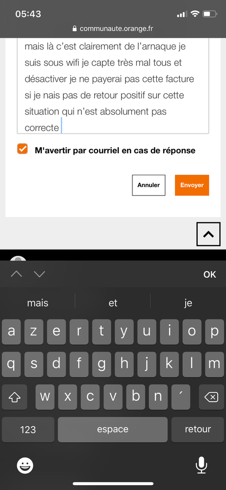 Je vous écris sous wifi aucun réseau est exploité