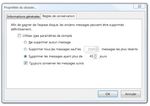Réglage des règles de conservation des messages propre à un dossier